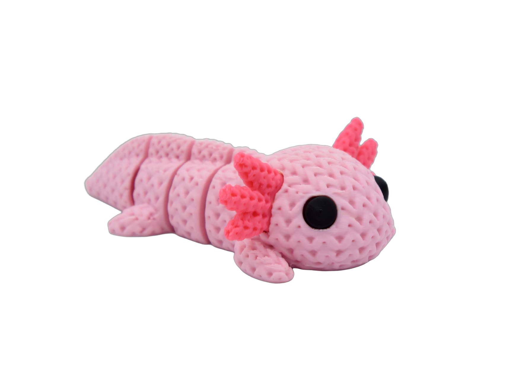 Articulated Axolotl animal figure with knit-inspired texture – Way2Cute.co.uk