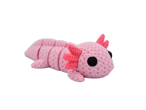 Articulated Axolotl animal figure with knit-inspired texture – Way2Cute.co.uk