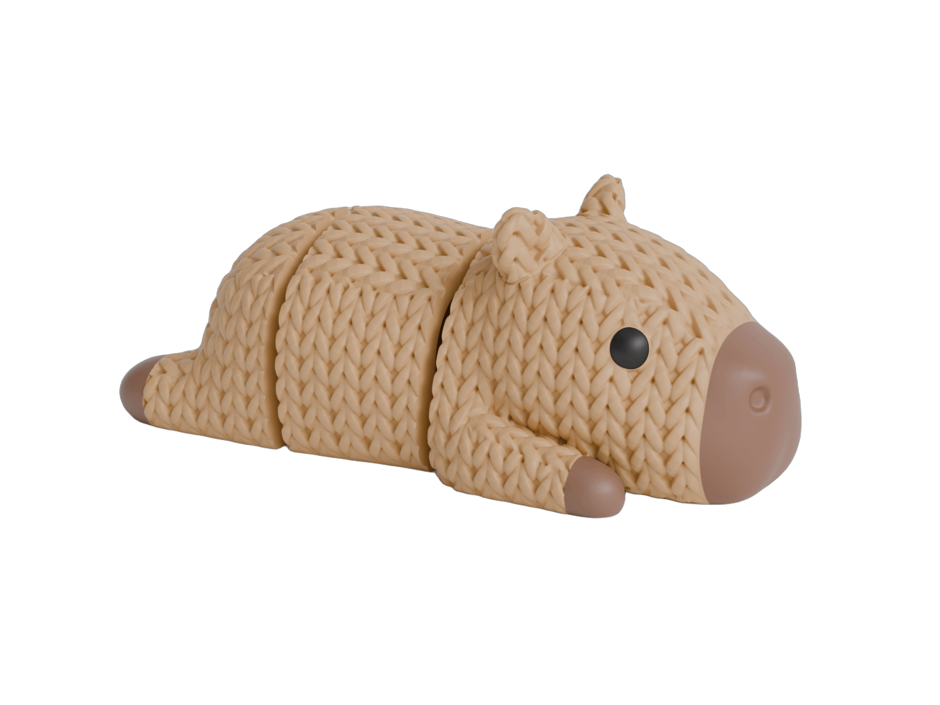 Articulated Capybara animal figure with knit-inspired texture – Way2Cute.co.uk