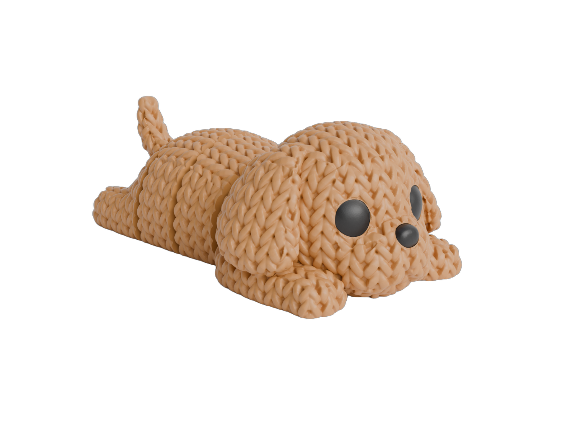 Articulated Dog animal figure with knit-inspired texture – Way2Cute.co.uk