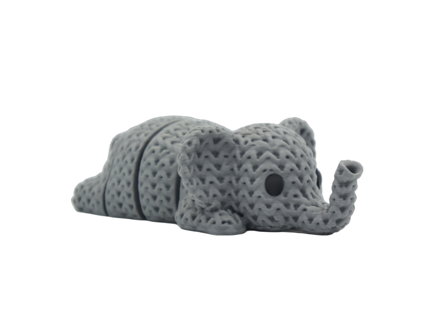 Articulated Elephant Flexi Keychain animal figure with knit-inspired texture – Way2Cute.co.uk