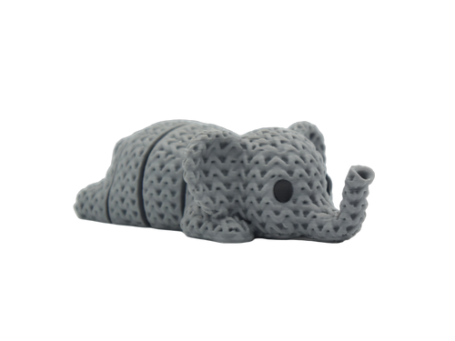 Articulated Elephant Flexi Keychain animal figure with knit-inspired texture – Way2Cute.co.uk