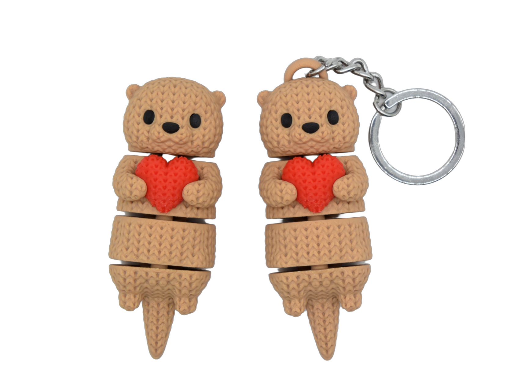 Articulated Otter With Heart animal figure with knit-inspired texture – Way2Cute.co.uk