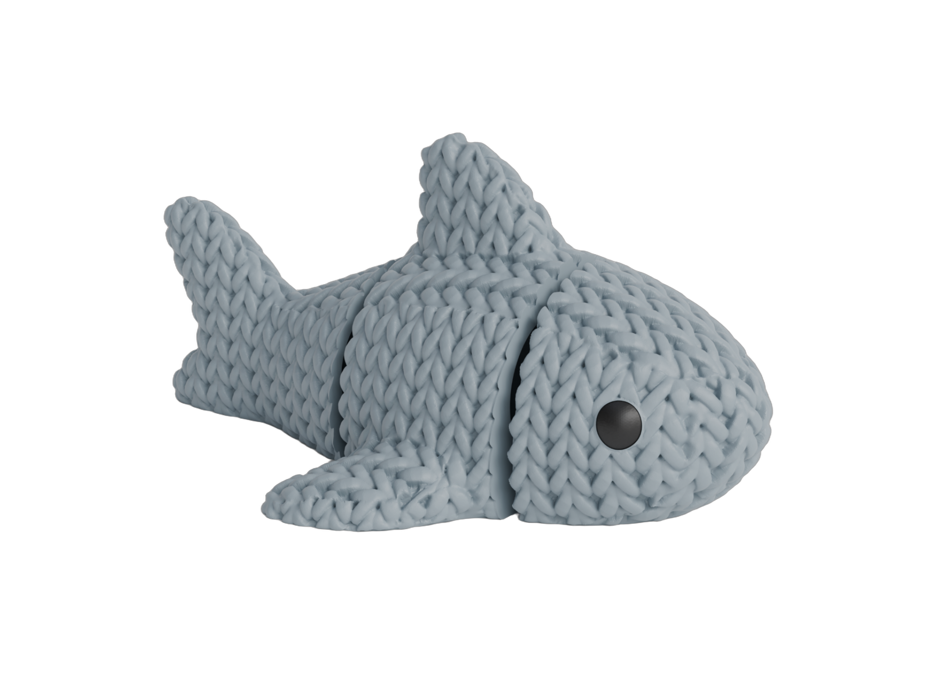Articulated Shark animal figure with knit-inspired texture – Way2Cute.co.uk