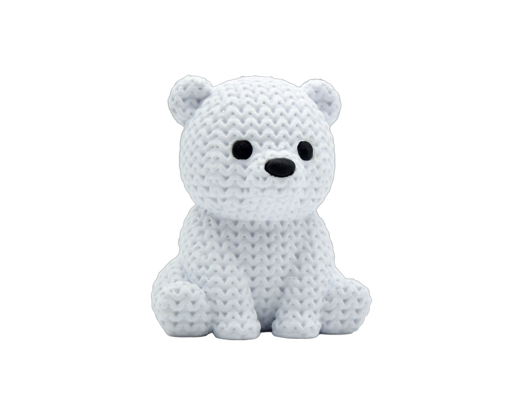 Baby Polar Bear animal figure with knit-inspired texture – Way2Cute.co.uk