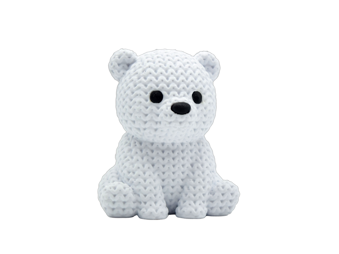 Baby Polar Bear animal figure with knit-inspired texture – Way2Cute.co.uk