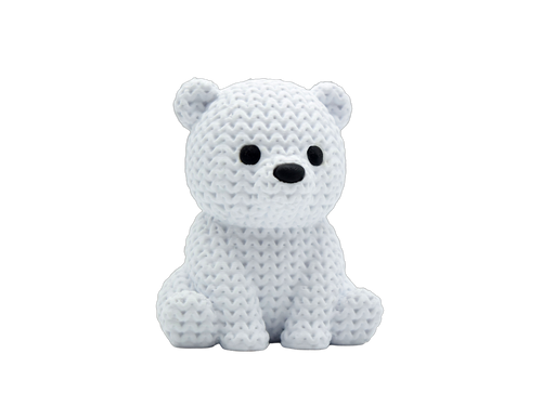 Baby Polar Bear animal figure with knit-inspired texture – Way2Cute.co.uk