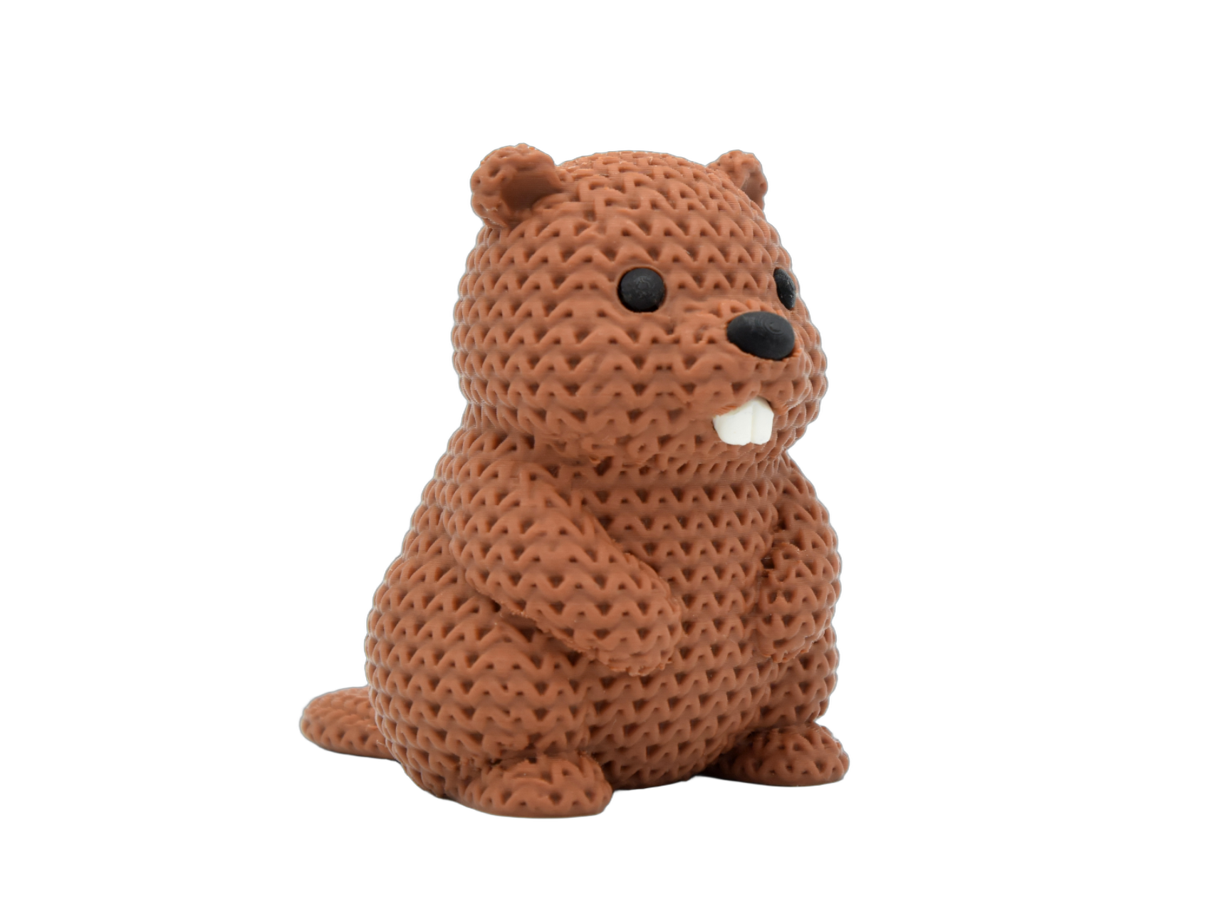 Beaver animal figure with knit-inspired texture – Way2Cute.co.uk