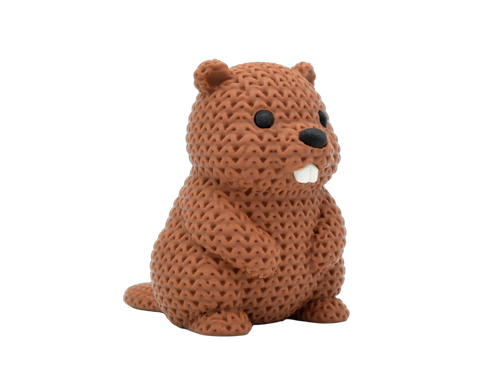 Beaver animal figure with knit-inspired texture – Way2Cute.co.uk