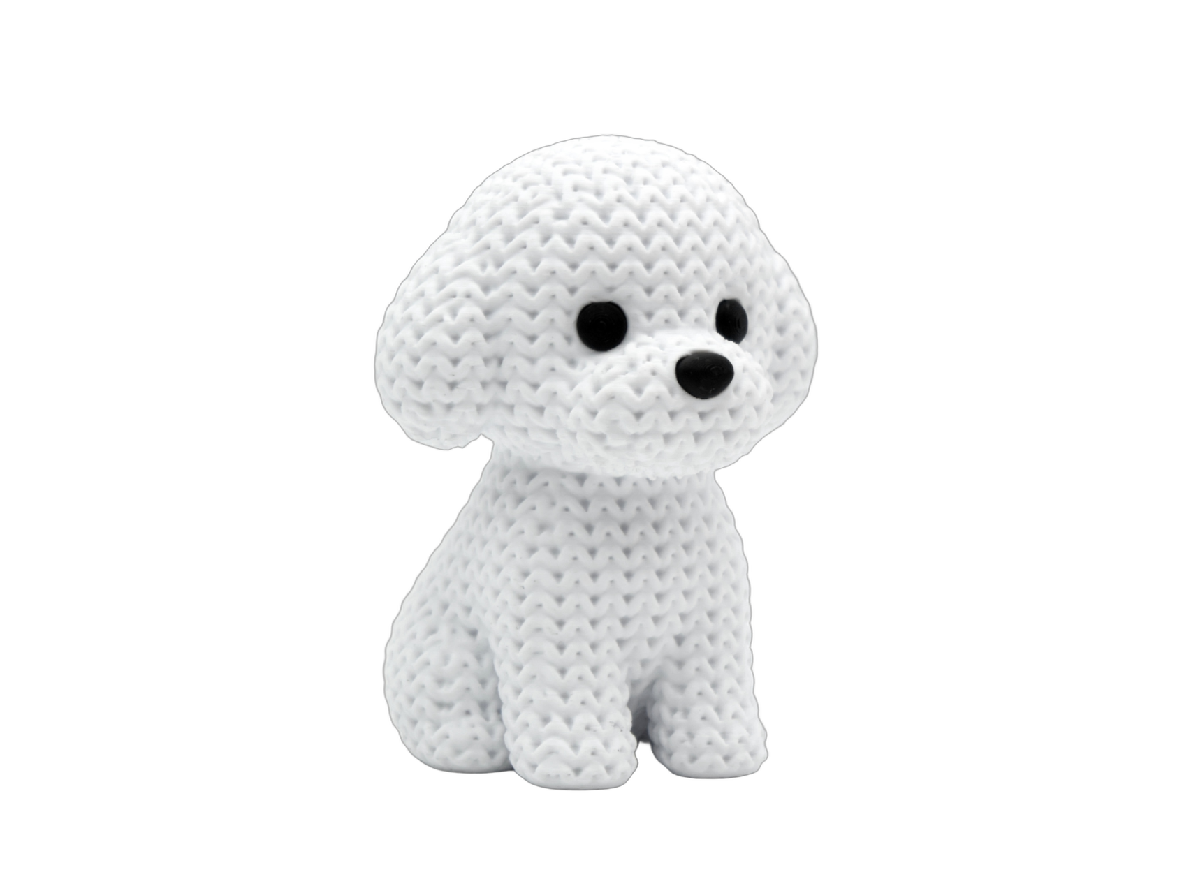 Bichon Frise Dog animal figure with knit-inspired texture – Way2Cute.co.uk