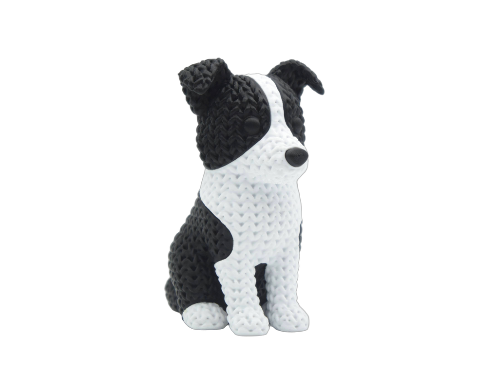Border Collie Dog animal figure with knit-inspired texture – Way2Cute.co.uk