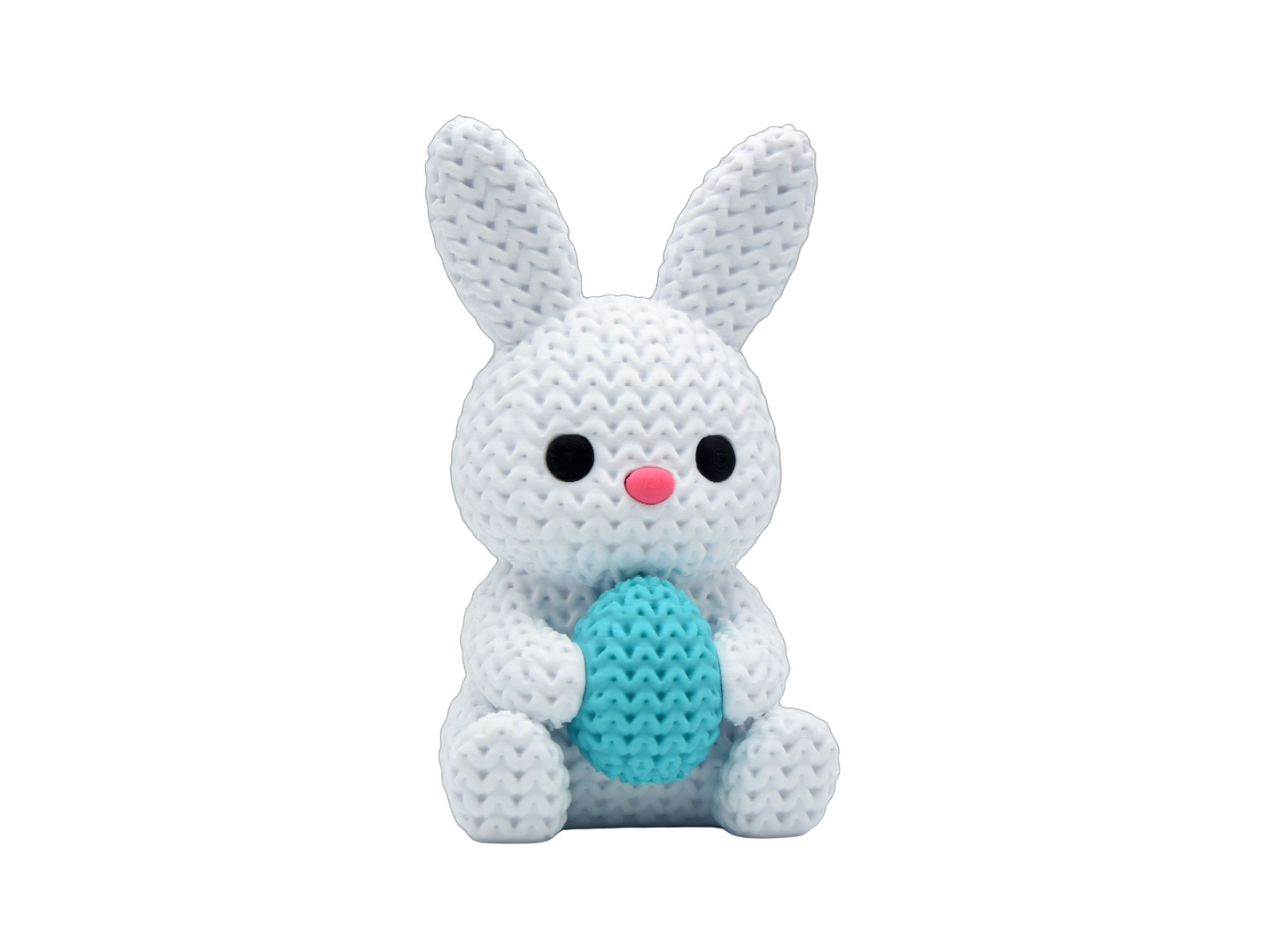 Bunny With Easter Egg animal figure with knit-inspired texture – Way2Cute.co.uk