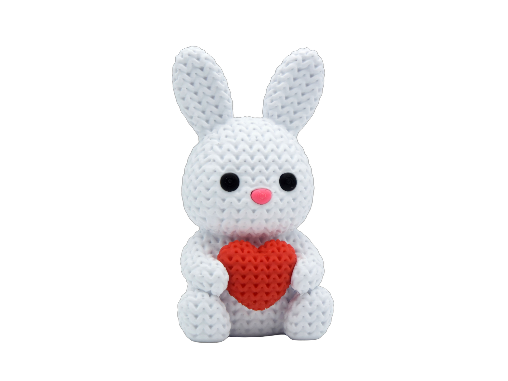 Bunny With Heart - Easter animal figure with knit-inspired texture – Way2Cute.co.uk