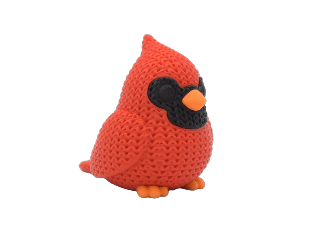 Cardinal Bird animal figure with knit-inspired texture – Way2Cute.co.uk