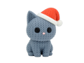 Cat with Santa Hat animal figure with knit-inspired texture – Way2Cute.co.uk