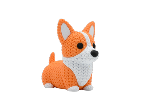 Corgi Dog animal figure with knit-inspired texture – Way2Cute.co.uk