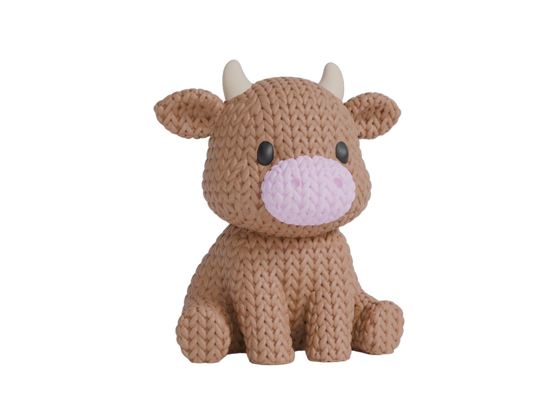 Cow animal figure with knit-inspired texture – Way2Cute.co.uk