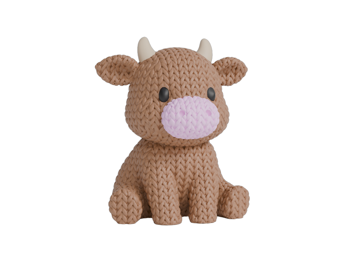 Cow animal figure with knit-inspired texture – Way2Cute.co.uk