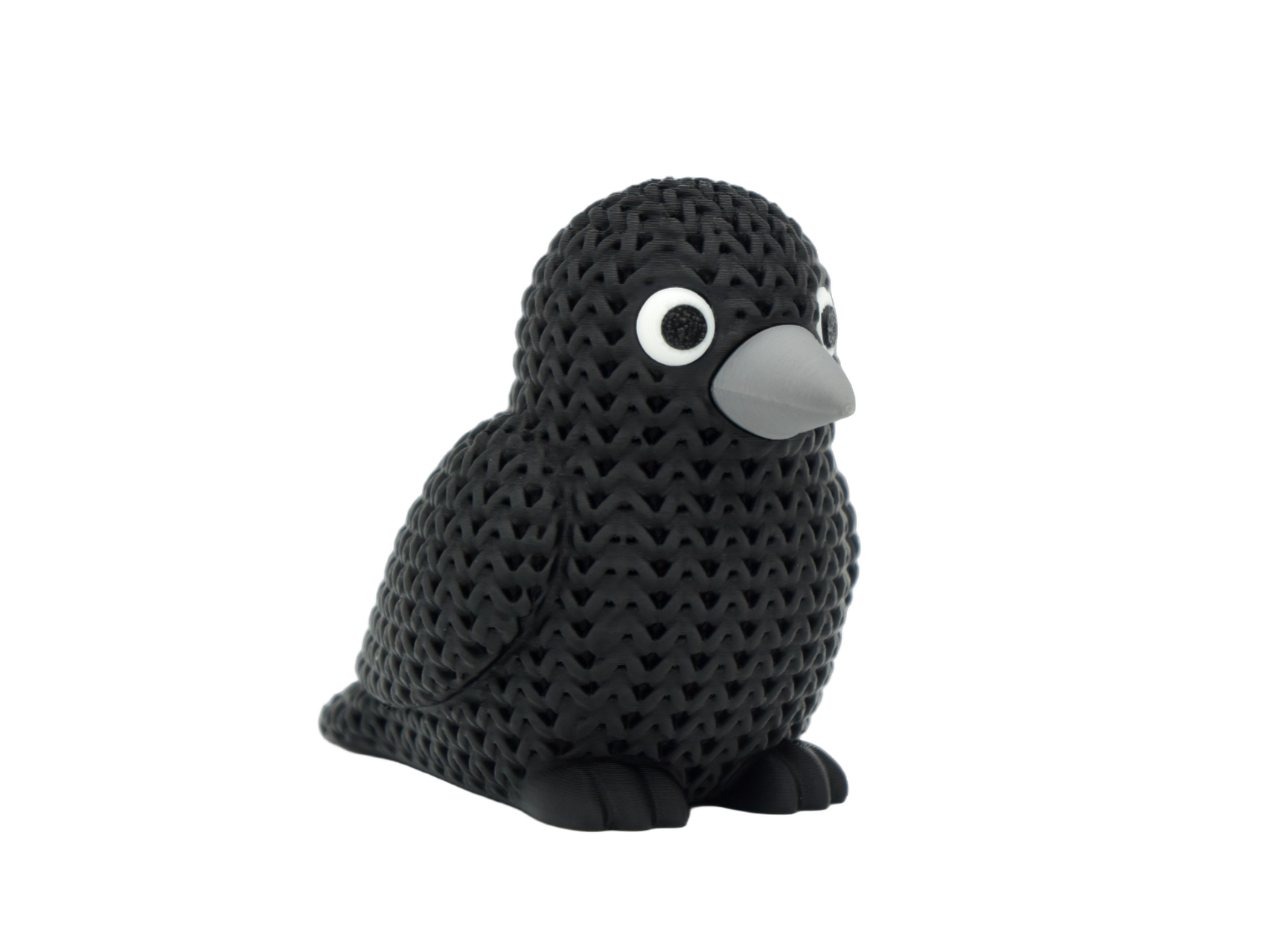 Crow animal figure with knit-inspired texture – Way2Cute.co.uk