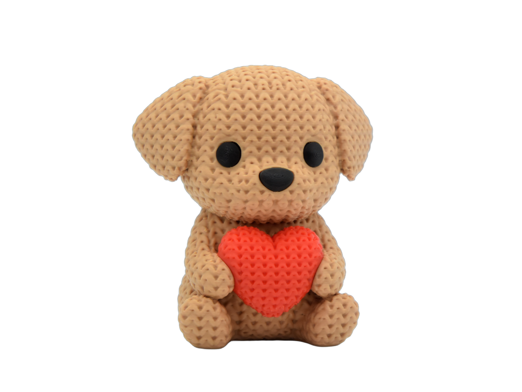 Dog With Heart animal figure with knit-inspired texture – Way2Cute.co.uk