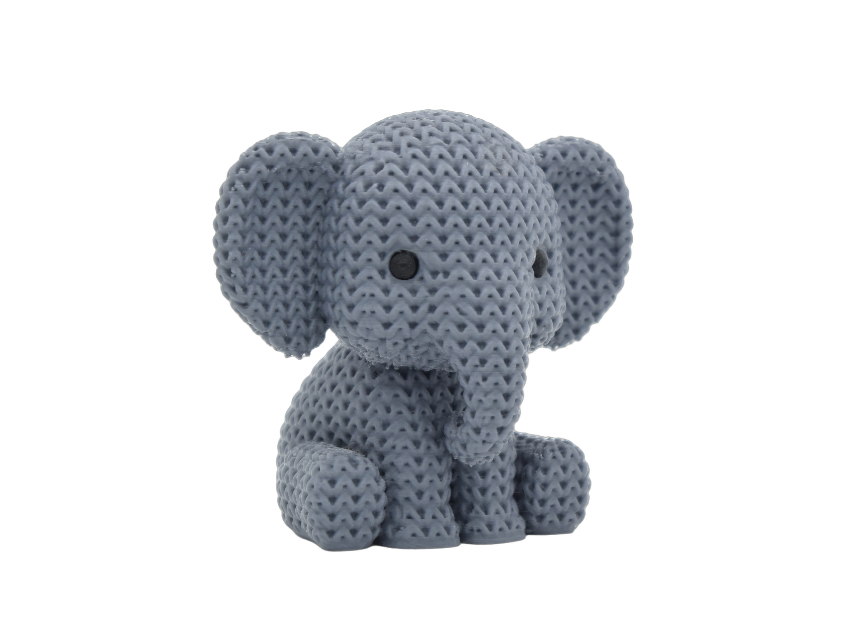 Elephant animal figure with knit-inspired texture – Way2Cute.co.uk