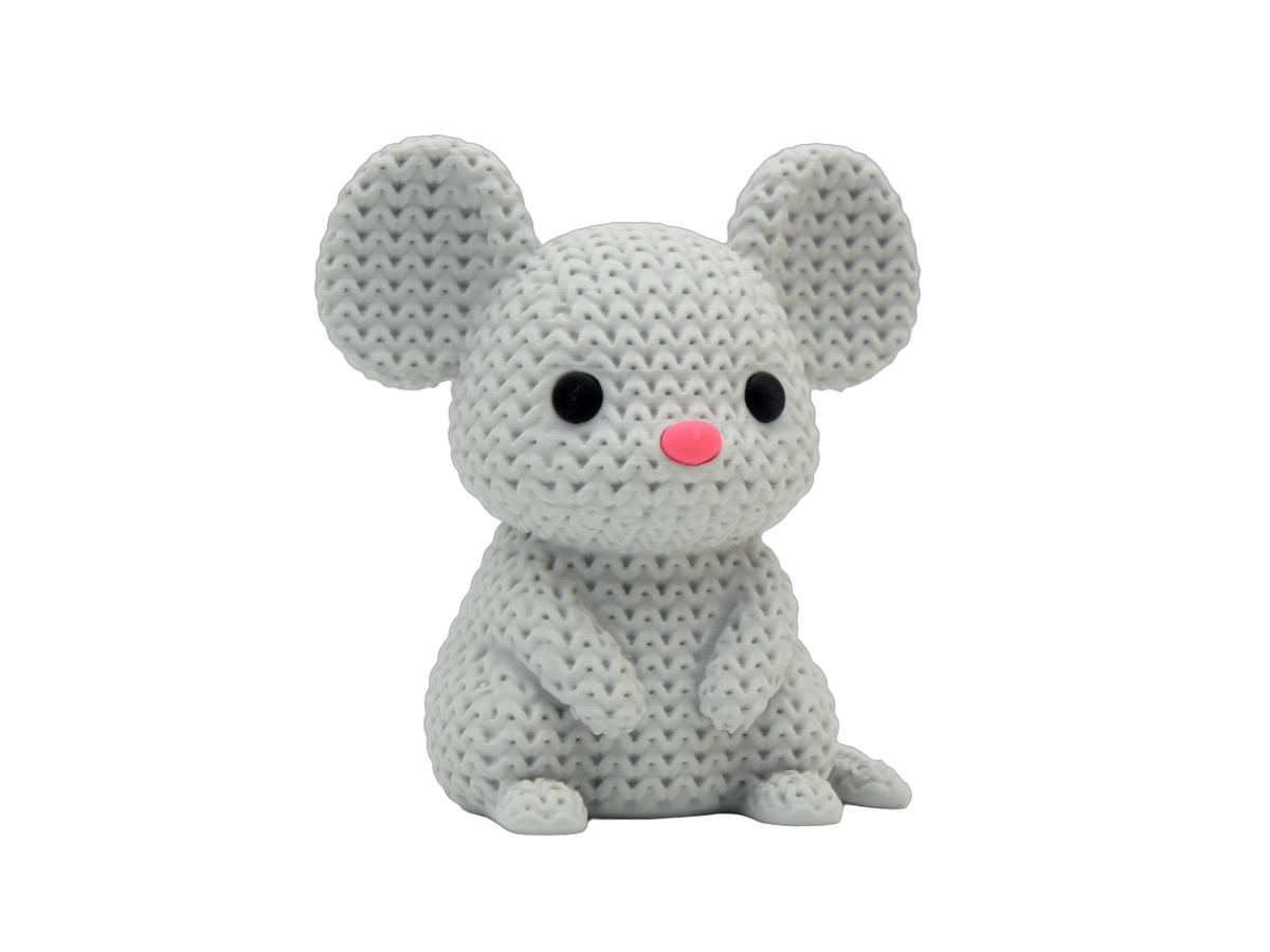 Mouse animal figure with knit-inspired texture – Way2Cute.co.uk
