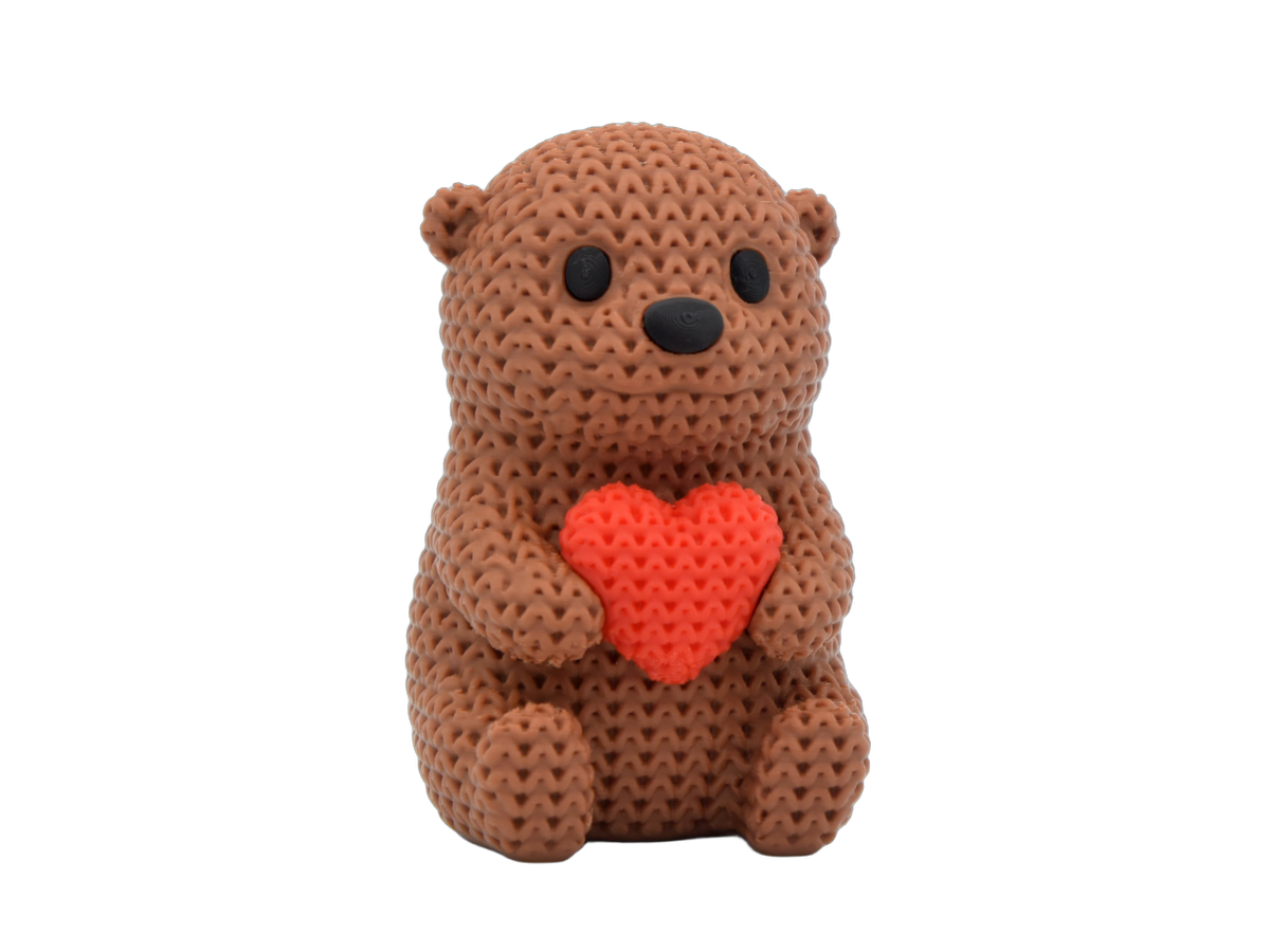 Otter With Heart animal figure with knit-inspired texture – Way2Cute.co.uk