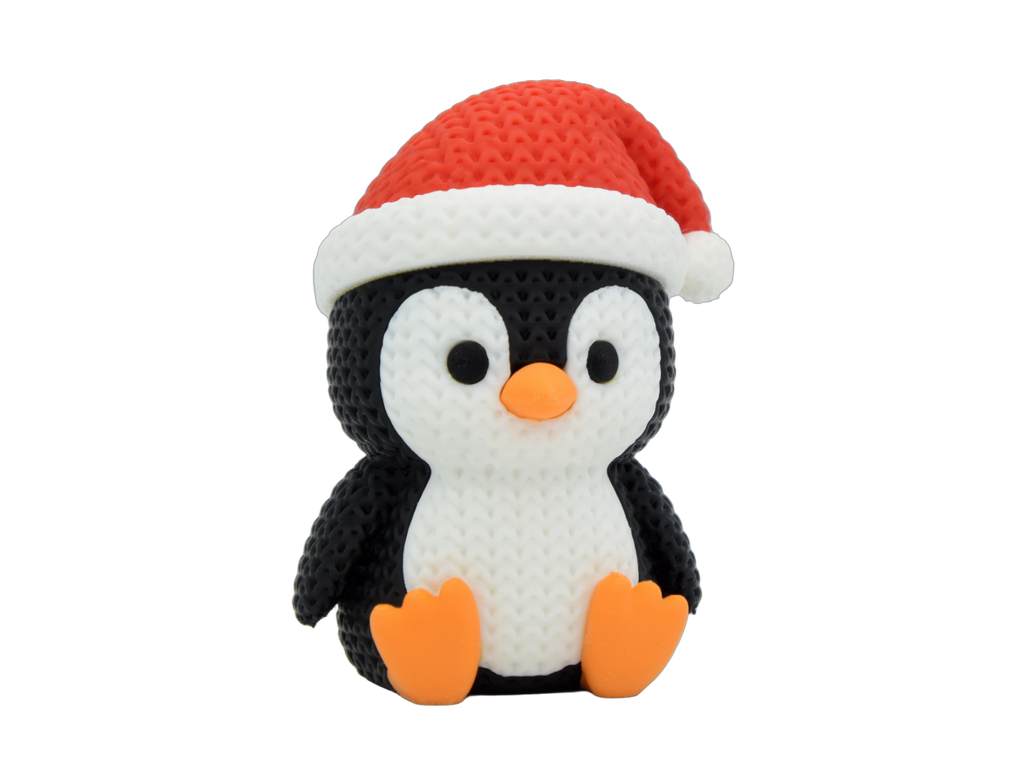 Penguin with Santa Hat animal figure with knit-inspired texture – Way2Cute.co.uk