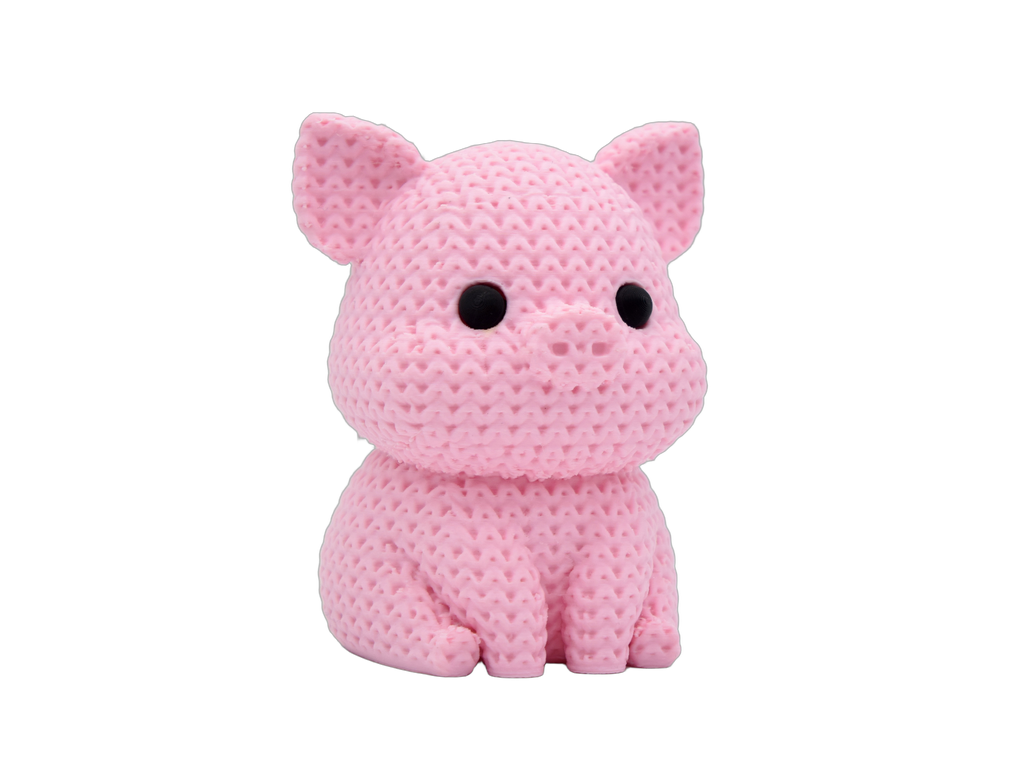 Pig animal figure with knit-inspired texture – Way2Cute.co.uk