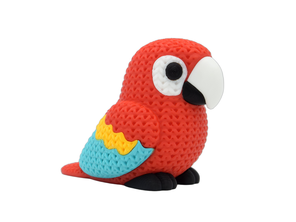 Scarlet Macaw Parrot animal figure with knit-inspired texture – Way2Cute.co.uk