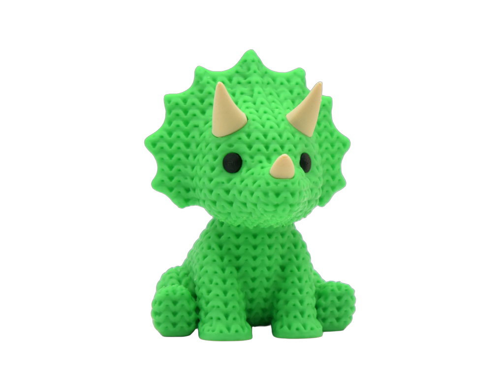Triceratops Dinosaur animal figure with knit-inspired texture – Way2Cute.co.uk