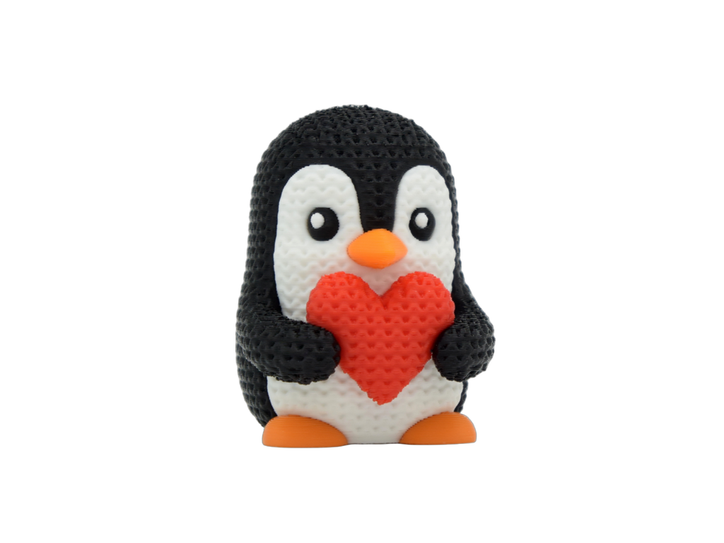 Valentine's Day Penguin animal figure with knit-inspired texture – Way2Cute.co.uk