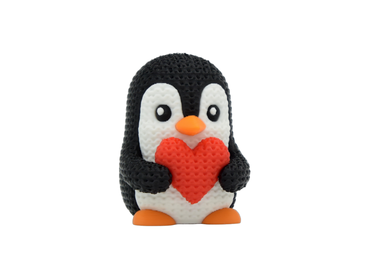 Valentine's Day Penguin animal figure with knit-inspired texture – Way2Cute.co.uk