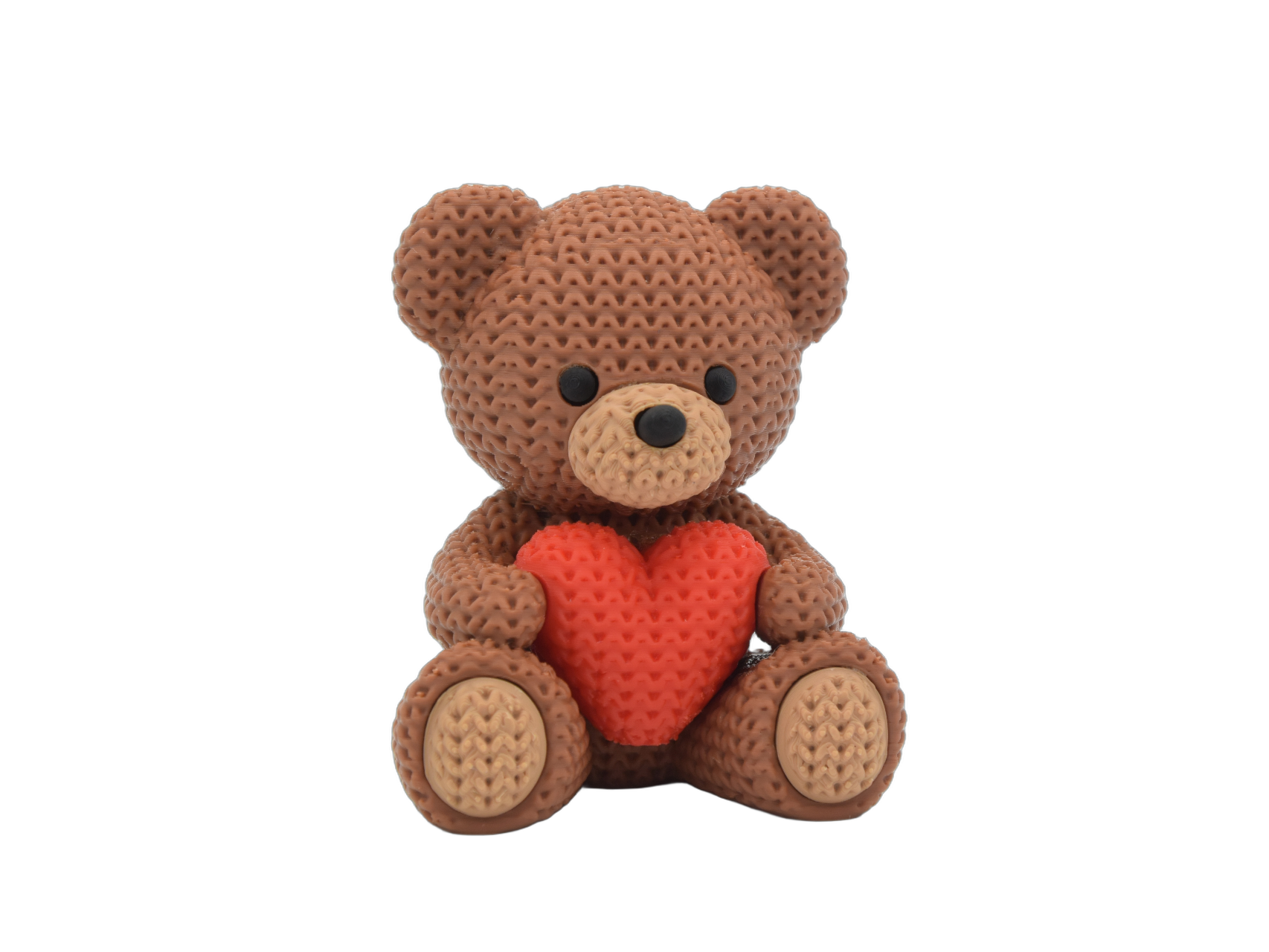 Valentine's Day Teddy Bear animal figure with knit-inspired texture – Way2Cute.co.uk