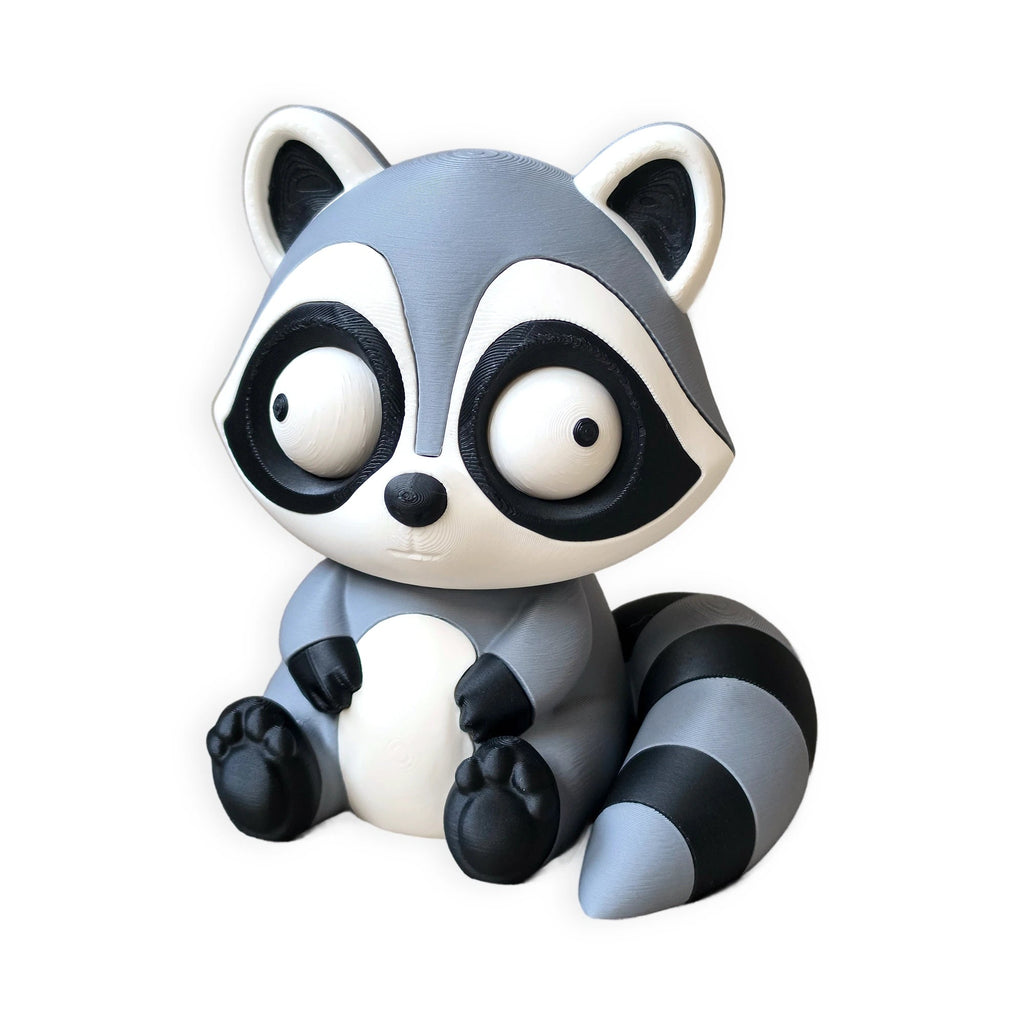 Goofy Raccoon – Moving Eyes – view 3 – Way2Cute.co.uk