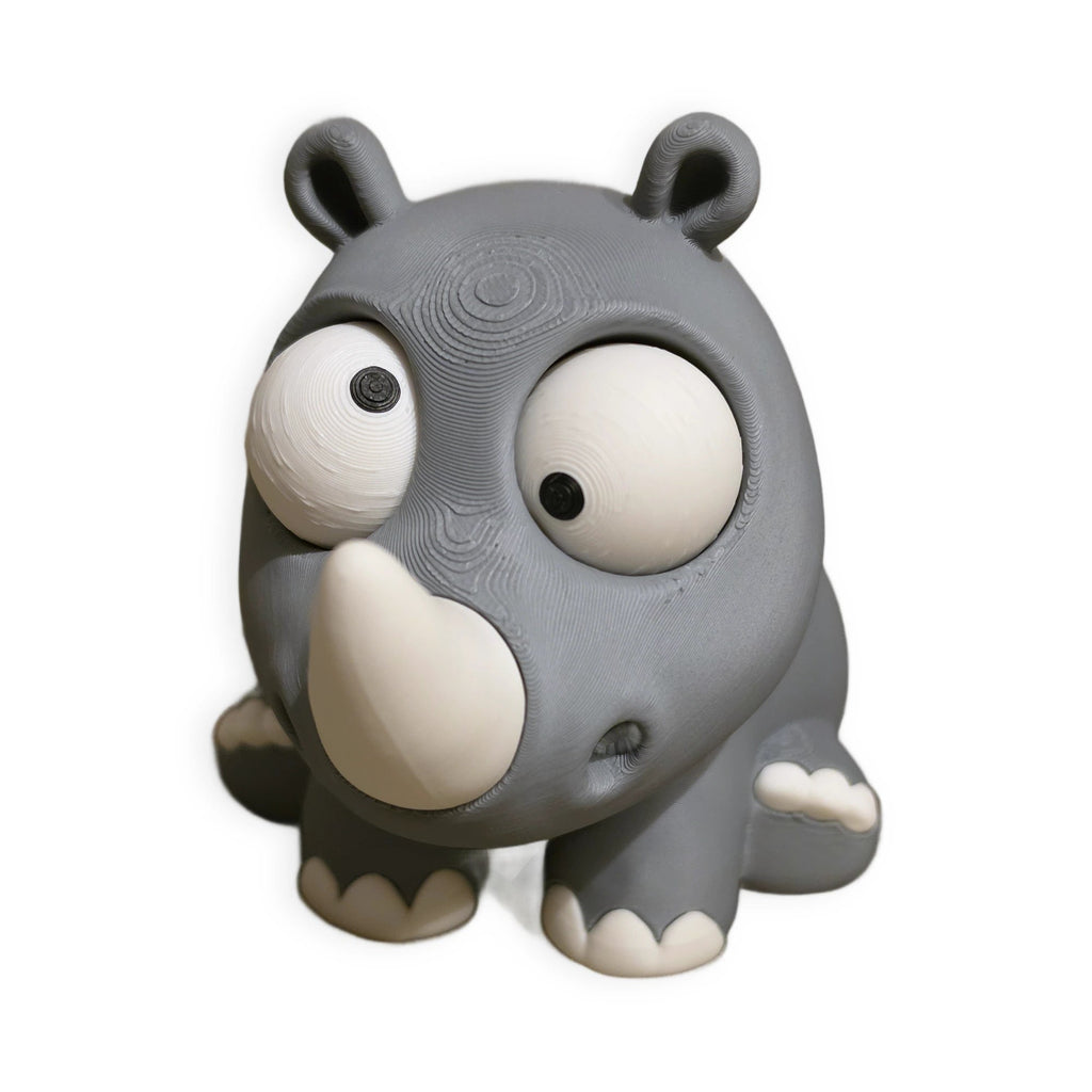 Goofy Rhino – Moving Eyes – view 3 – Way2Cute.co.uk