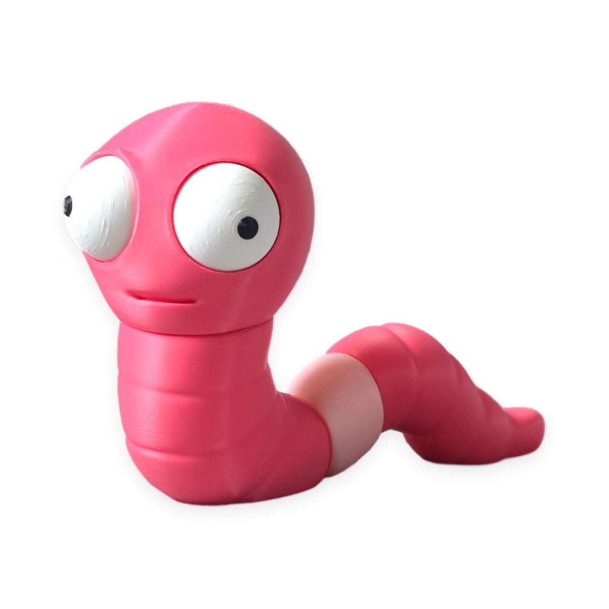Goofy Worm – Moving Eyes – view 2 – Way2Cute.co.uk