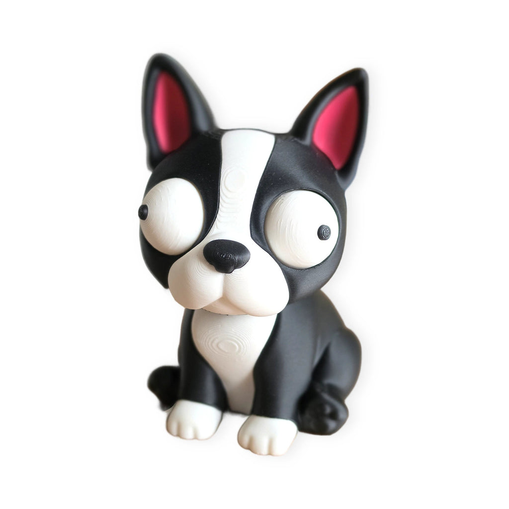 Goofy Boston Terrier – Moving Eyes – view 1 – Way2Cute.co.uk