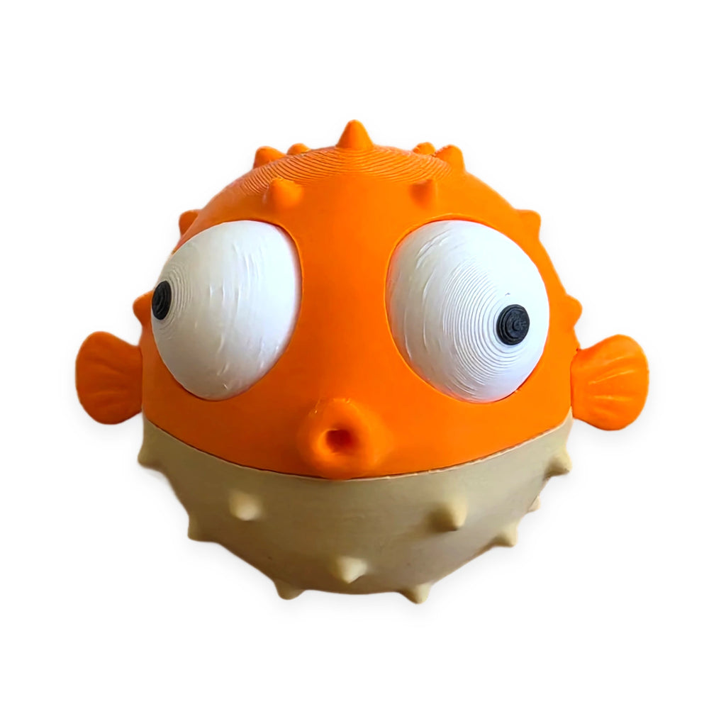 Goofy Pufferfish – Moving Eyes – view 1 – Way2Cute.co.uk