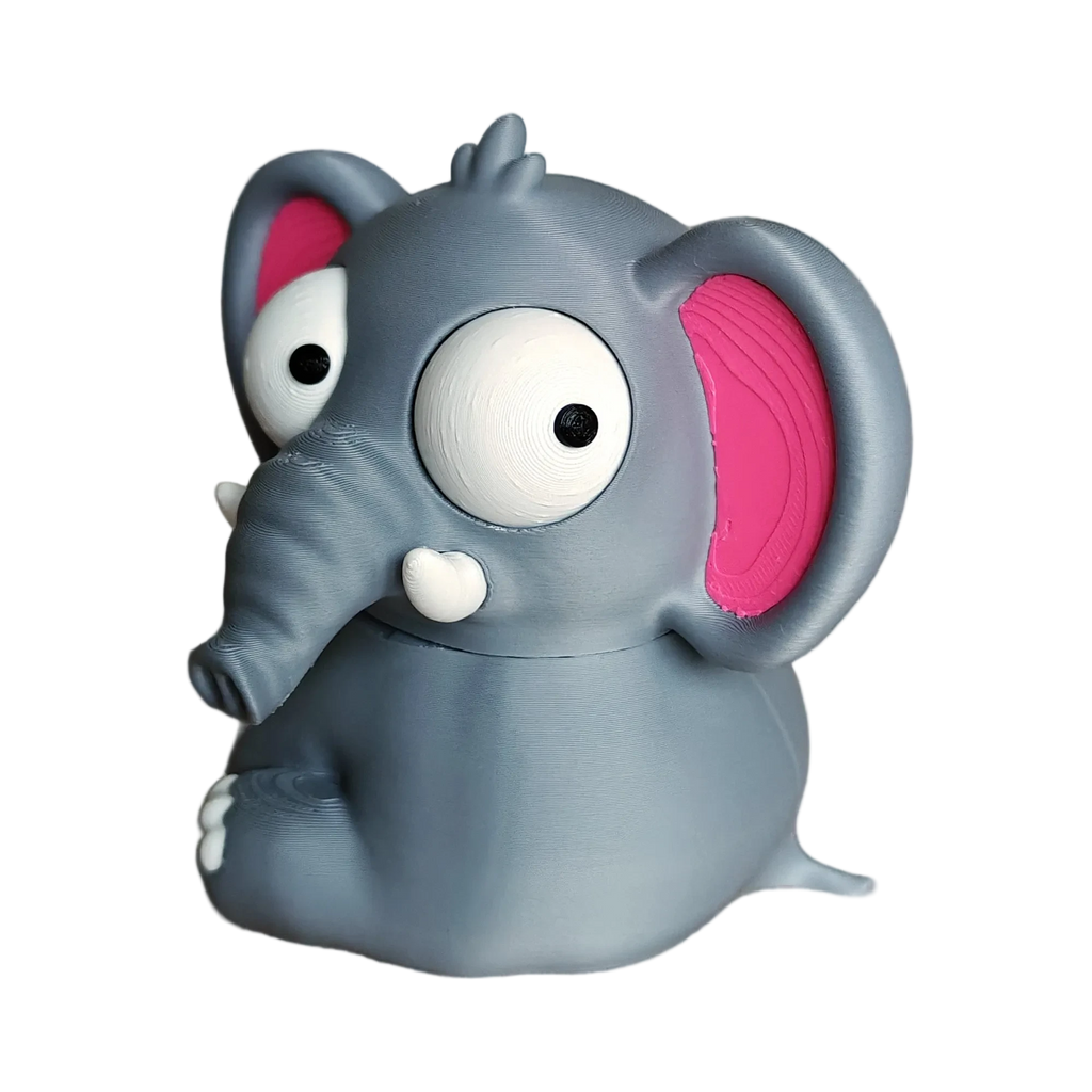 Goofy Elephant – Moving Eyes – view 3 – Way2Cute.co.uk