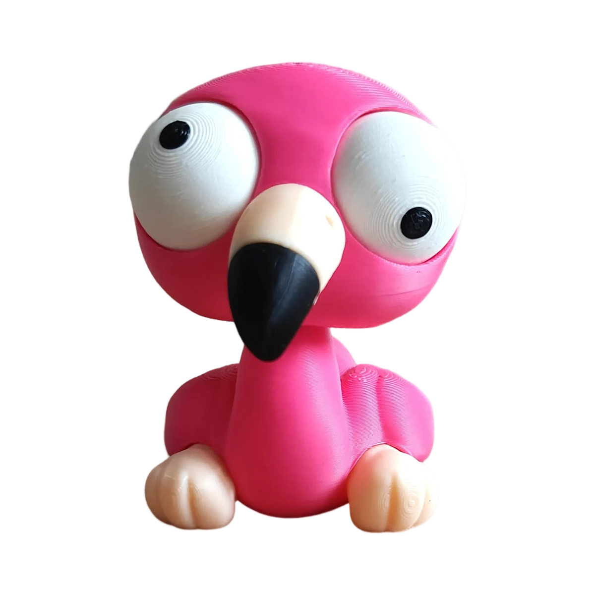 Goofy Flamingo – Moving Eyes – view 1 – Way2Cute.co.uk