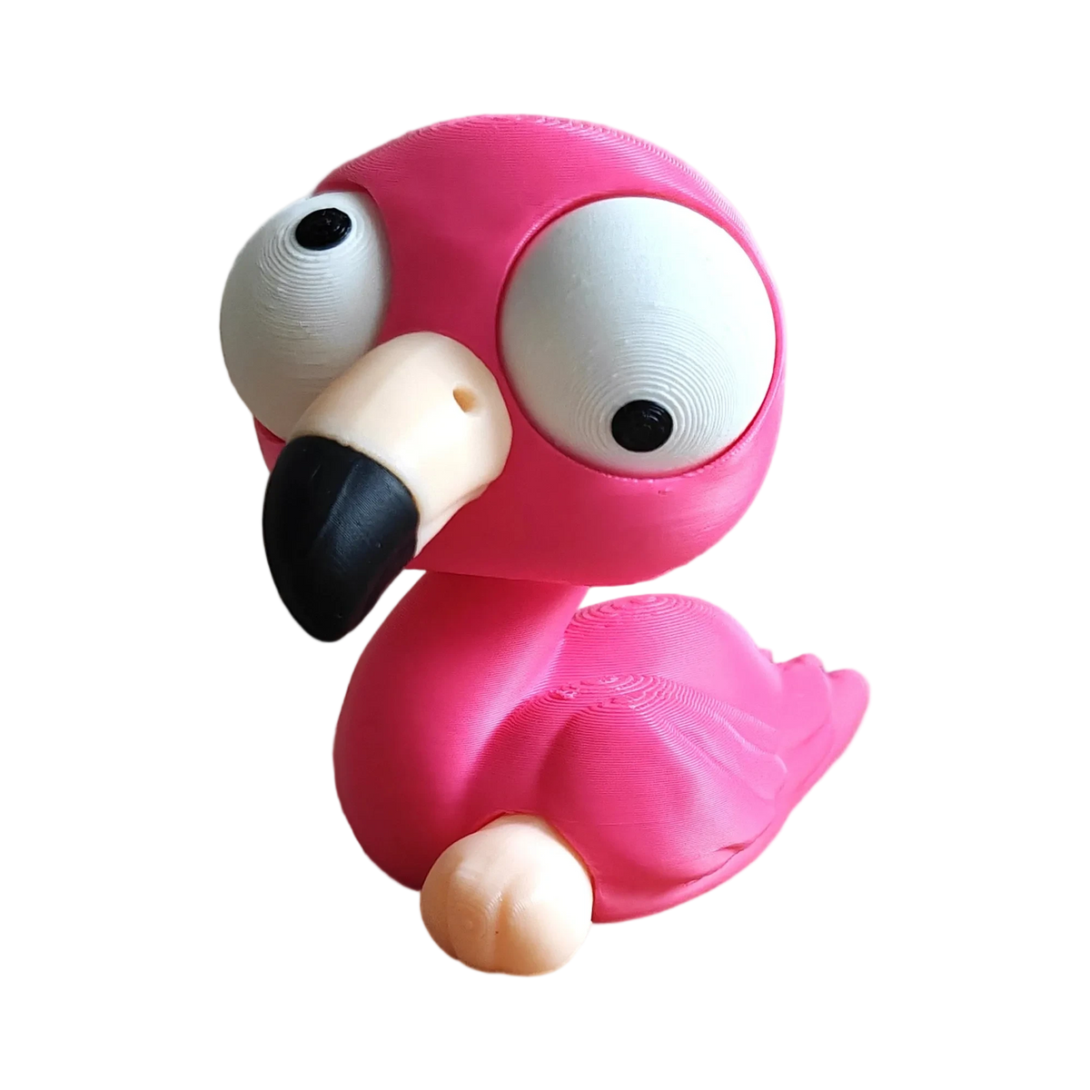 Goofy Flamingo – Moving Eyes – view 2 – Way2Cute.co.uk