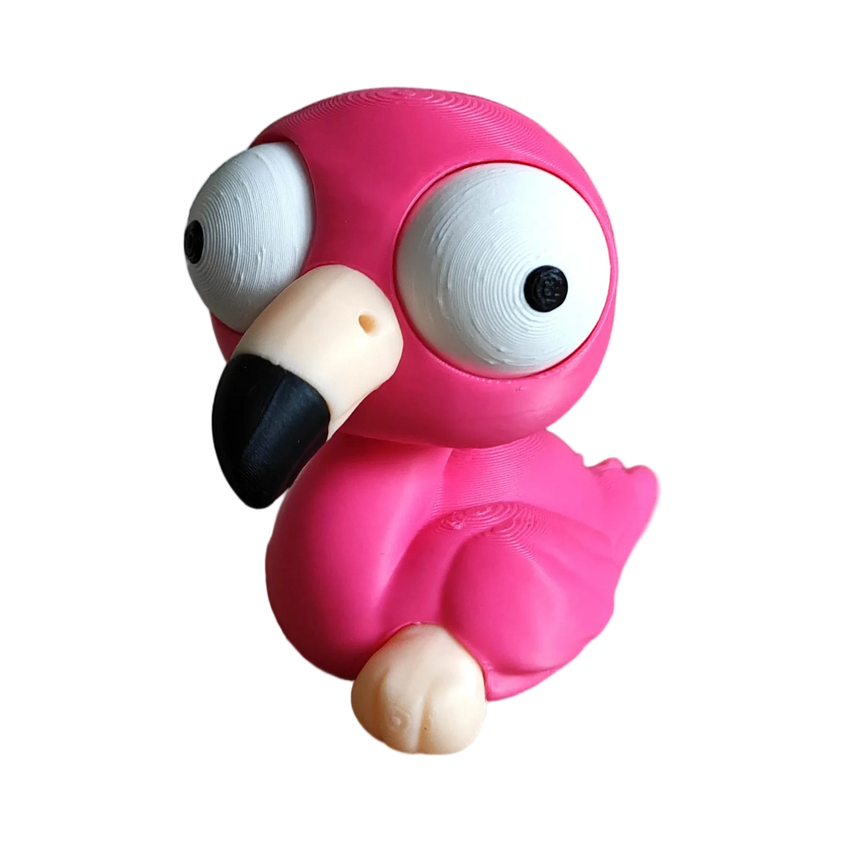 Goofy Flamingo – Moving Eyes – view 3 – Way2Cute.co.uk