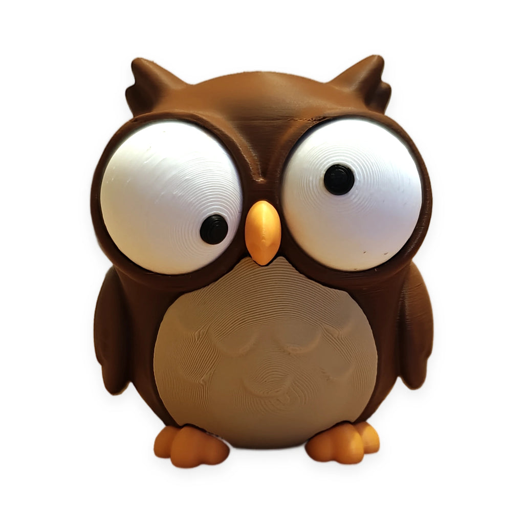 Goofy Owl – Moving Eyes – view 3 – Way2Cute.co.uk