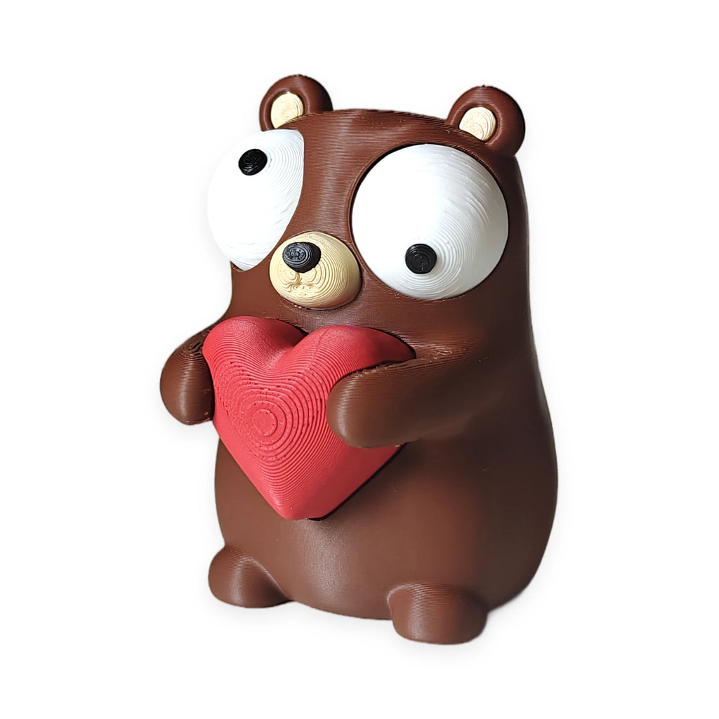 Goofy BEAR heart – Moving Eyes – view 3 – Way2Cute.co.uk