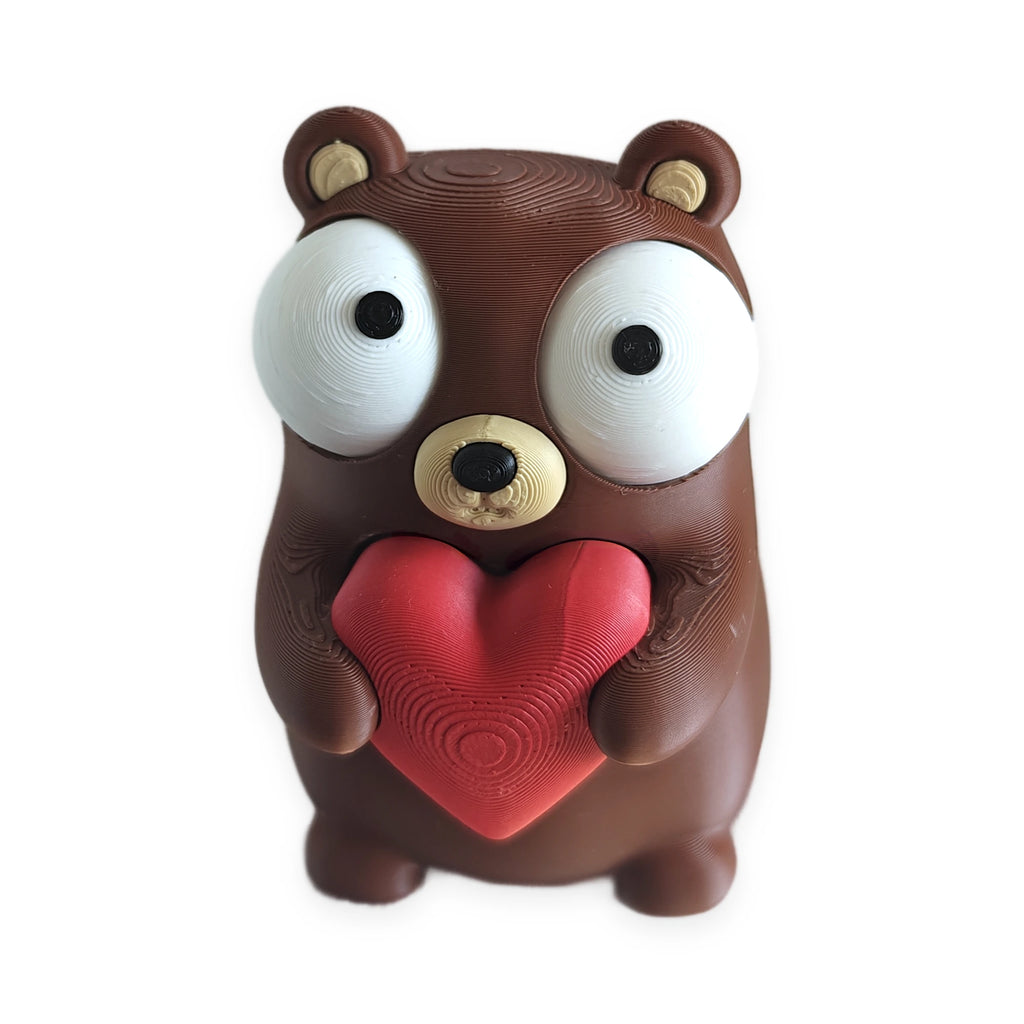 Goofy BEAR heart – Moving Eyes – view 4 – Way2Cute.co.uk