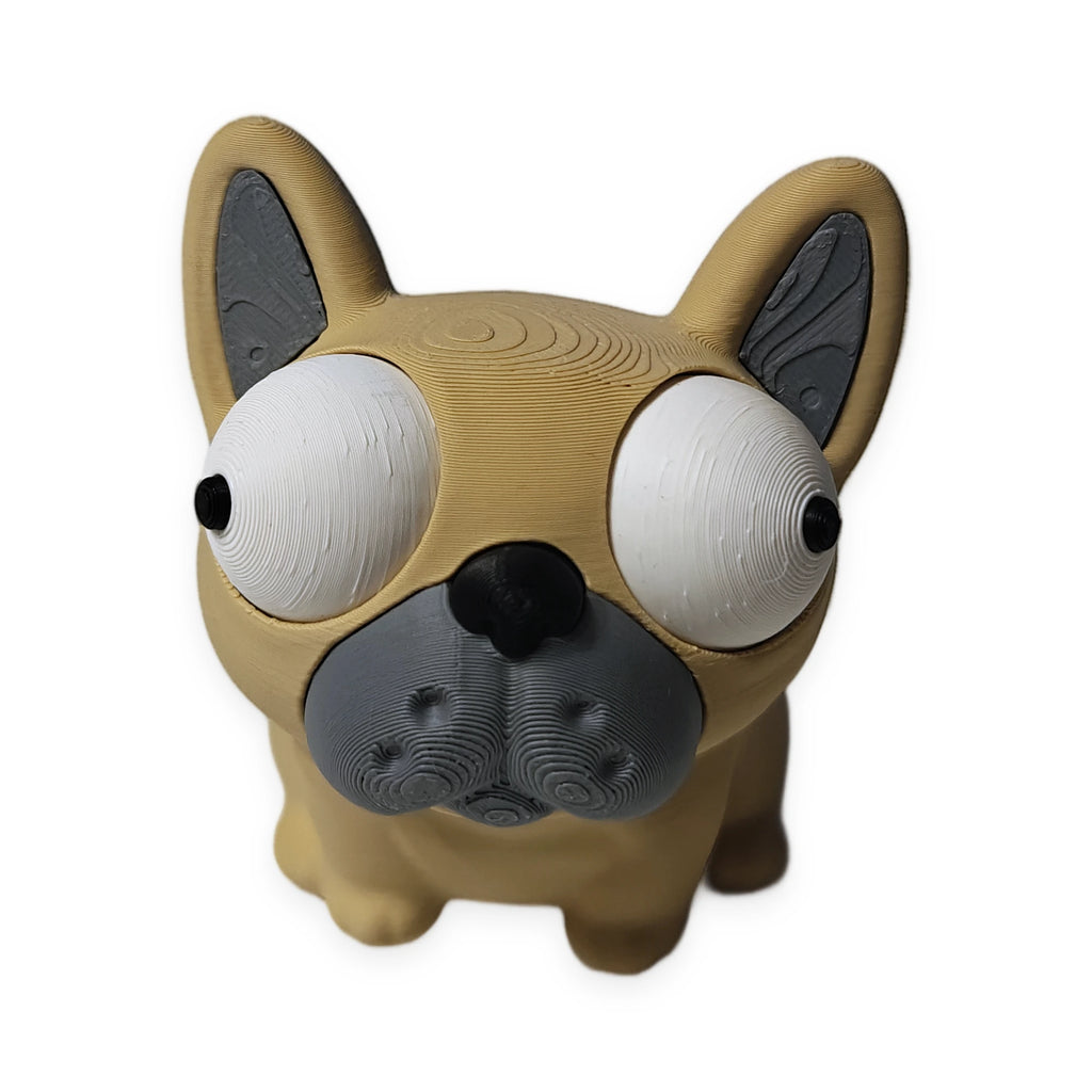 Goofy Frenchie – Moving Eyes – view 3 – Way2Cute.co.uk