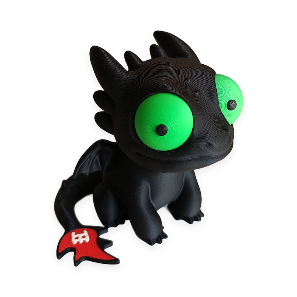 Goofy TOOTHLESS dragon – Moving Eyes – view 2 – Way2Cute.co.uk