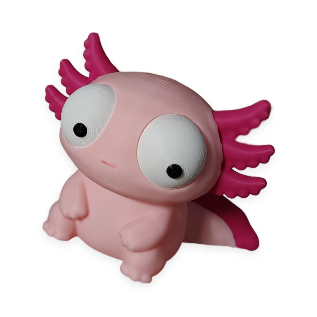 Goofy Axolotl – Moving Eyes – view 2 – Way2Cute.co.uk