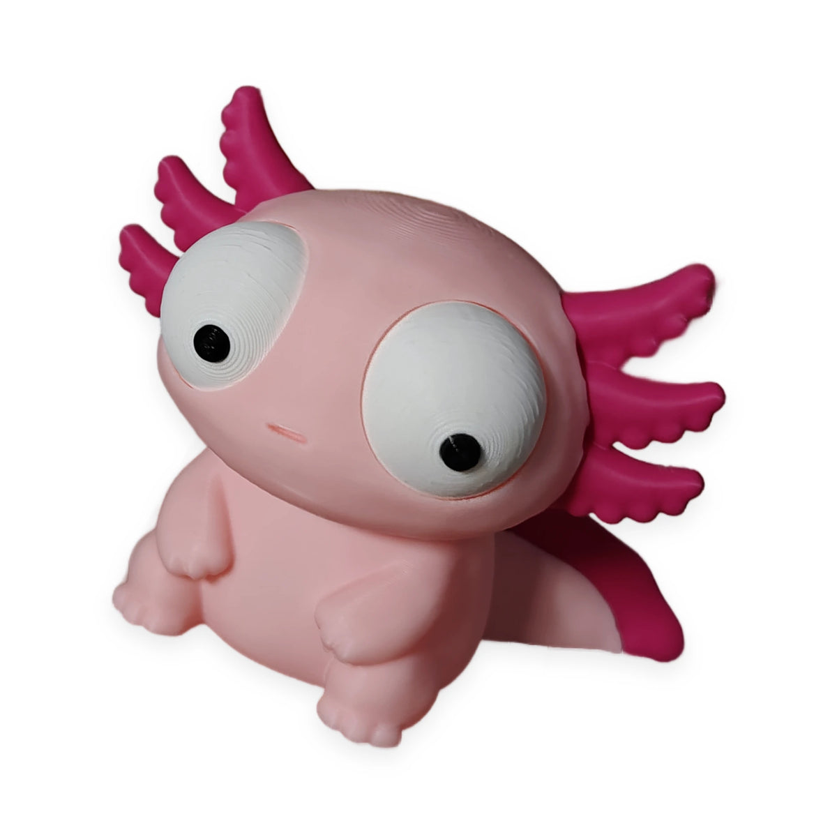 Goofy Axolotl – Moving Eyes – view 2 – Way2Cute.co.uk